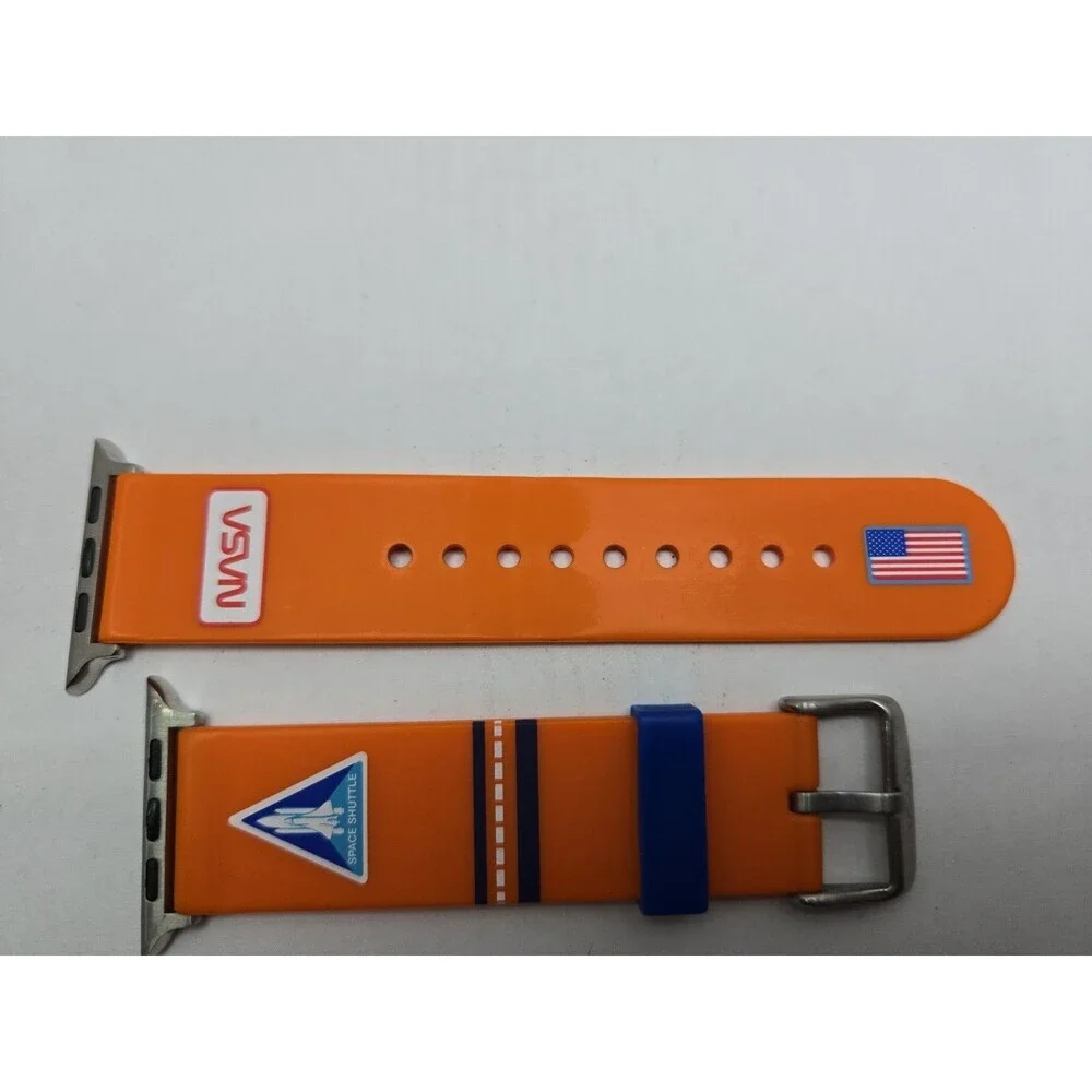 MobyFox NASA Flight Suit Apple Watch Band Orange 42 44 45mm Sport Silicone Strap
